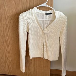 Cream Cableknit Button down sweater